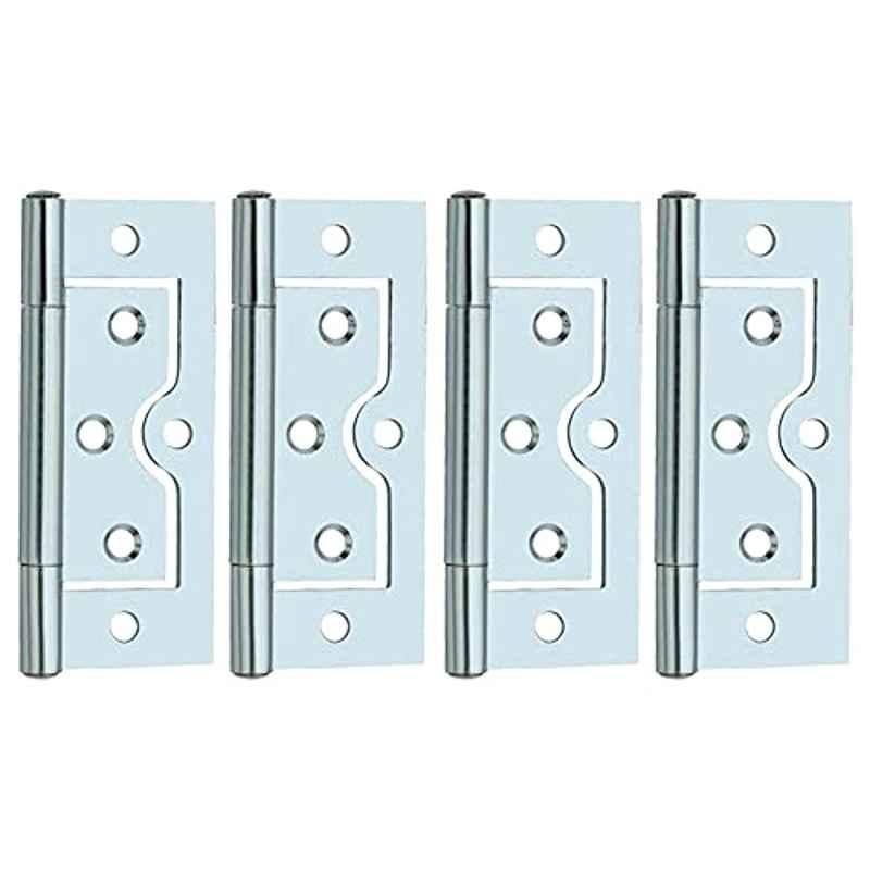 Screwtight 3 inch Iron Chrome Finish Cabinet & Door Flush Hinge, â€ŽS170705CP-4 (Pack of 4)