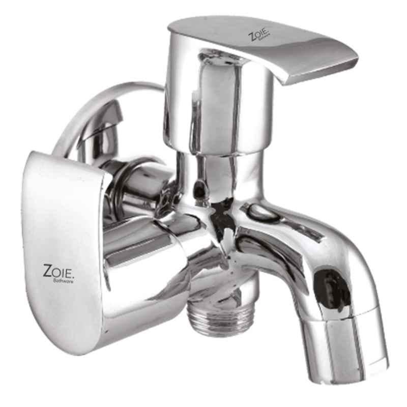 Zoie Stonex Brass Silver Chrome Finish 2 in 1 Bib Tap, Z27009