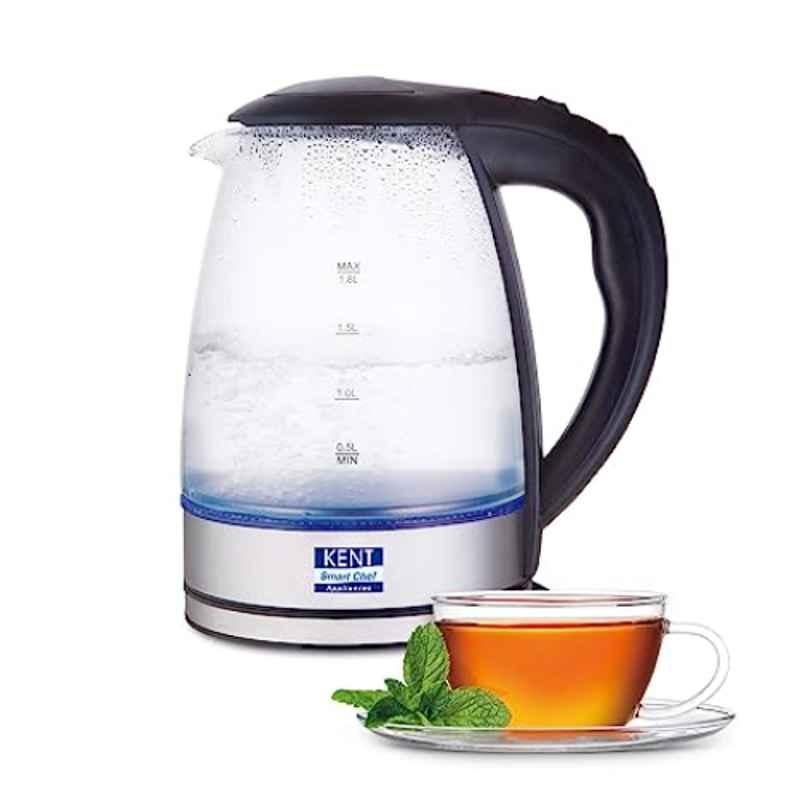 Kent 1.8 Litre 2000W Borosilicate Glass Blue LED Illumination Kettle, 116052 (Pack of 3)