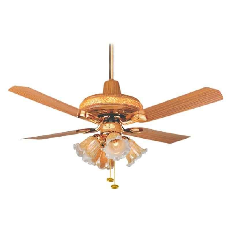 Breezalit Ambience 75W Teakwood Designer Ceiling Fan with Remote, BZ024, Sweep: 1200 mm