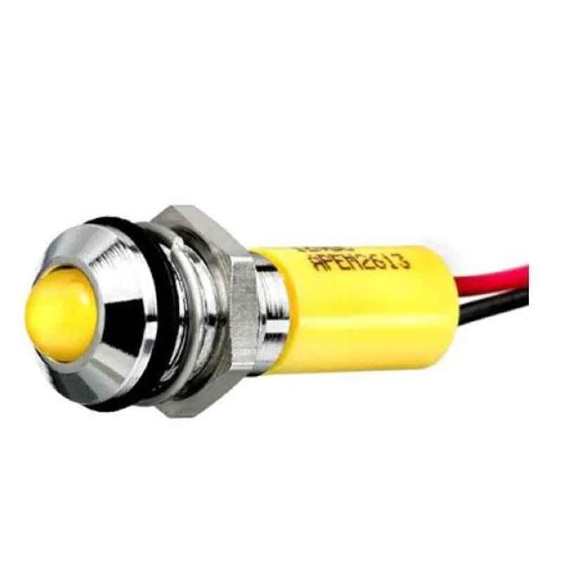 Apem Q8 220V AC IP67 Panel Mount LED Indicator, Q8P1BXXG220E