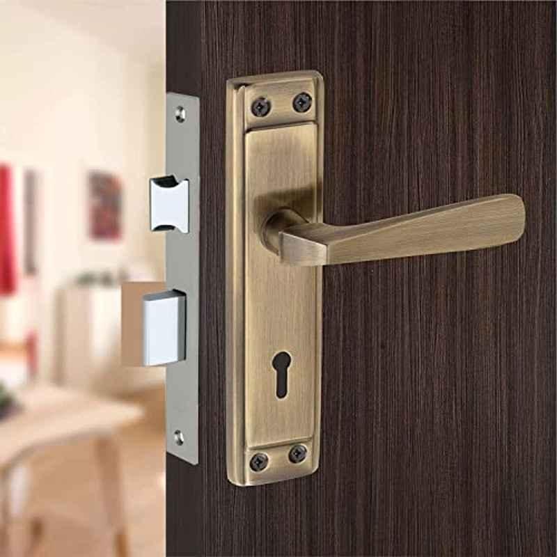 Screwtight 7 inch Iron Antique Brass Finish Heavy Duty Mortise Handle Door Lock Set, AZMPH02-BA