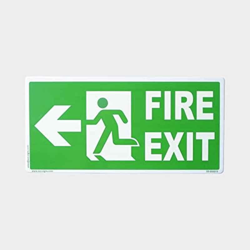 SUNSIGNS 12x6 inch ABS Fire Exit Signage Board with Directional Arrow & Running Man, SS0017ABSM3SPIR1A (Pack of 2)