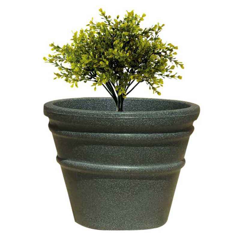 Fox B 15 Inch Round Grey German Polymer Planter, BR 1518-G