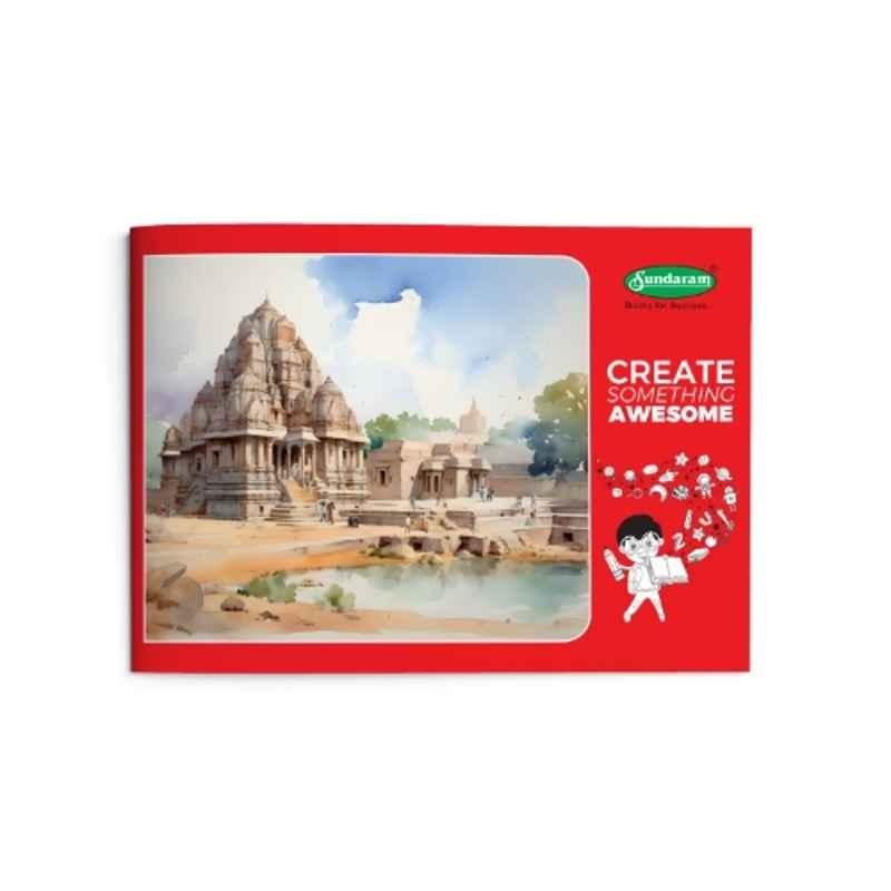 Sundaram 36 Pages 25x18cm Red 3A Jumbo Drawing Book with Softbound Cover, D3 (Pack of 24)