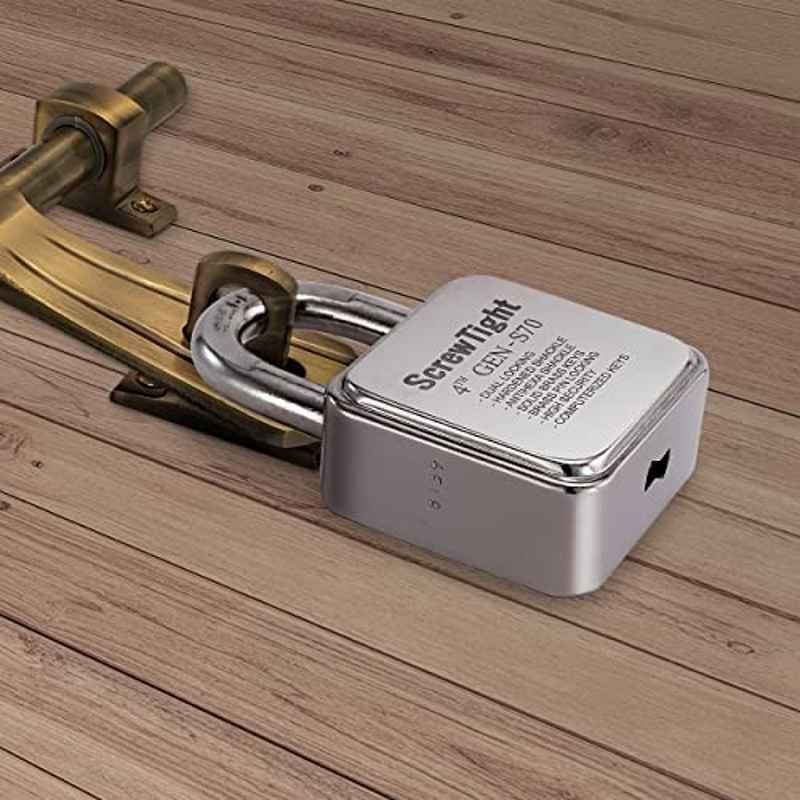Screwtight 70mm Stainless Steel Chrome Finish Padlock, DL-S70MM-CP-002 (Pack of 2)