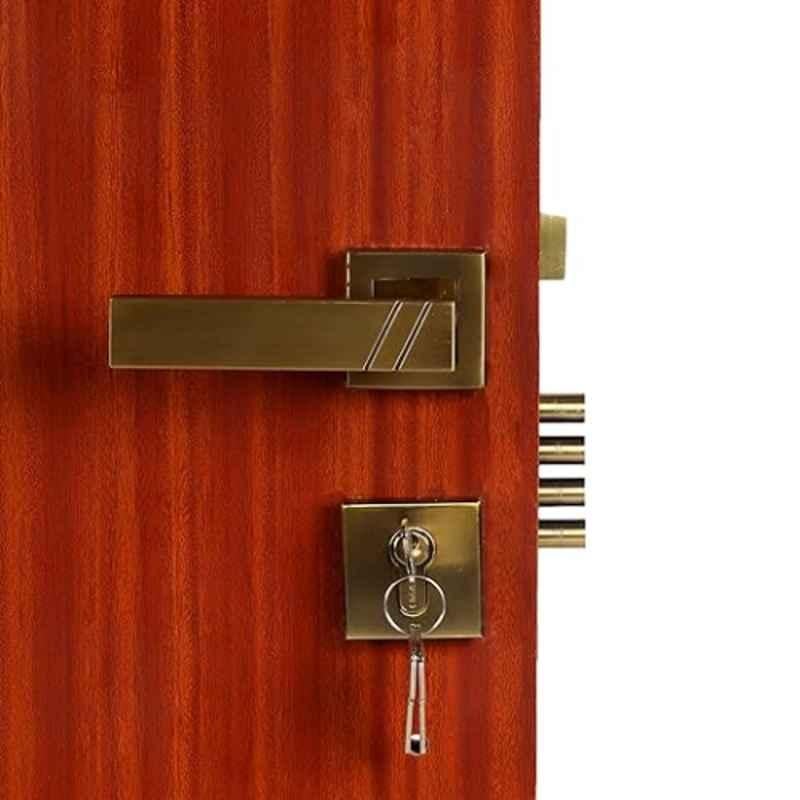 Homexpert Rose Sierra 60mm Stainless Steel Antique Brass Finish Both Side Key Mortise Door Lock Set