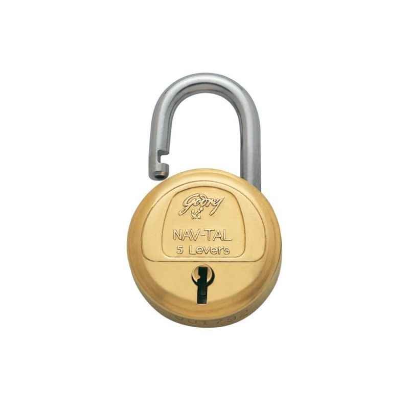 Godrej Navtal 5 Levers Brass Padlock (3 Keys), 3060