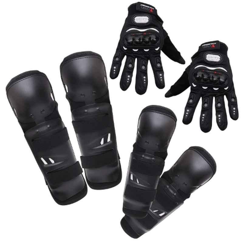 Love4ride Probiker Bike Gloves & Fox Elbow Knee Guard Combo for Biker
