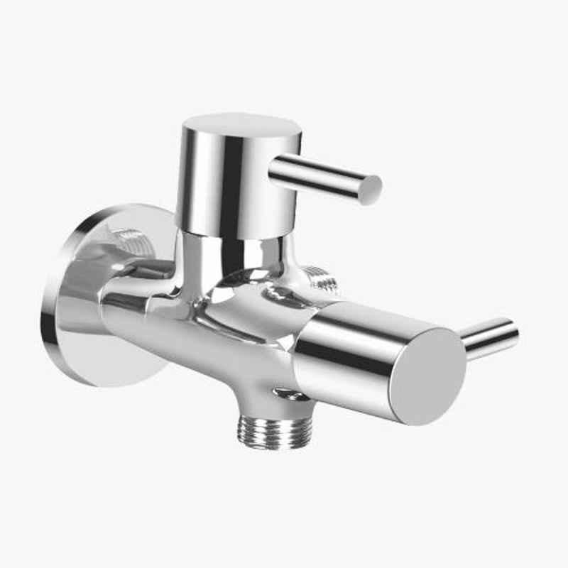 Kerovit Nucleus Silver Chrome Finish 2 Way Angular Valve with Flange, KB111040