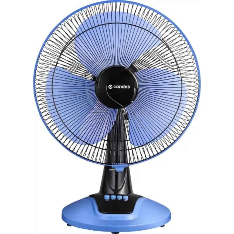 Candes Desker 61W ABS Black & Blue 3 Blade Silent Operation Table Fan, Sweep: 400 mm
