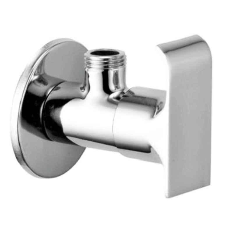 Drizzle Swift Brass Chrome Finish Silver Angle Valve, AANGLESWIFT