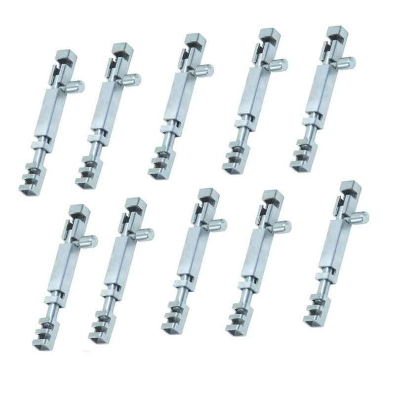 Smart Shophar 4 inch Stainless Steel Silver Square Section Tower Bolt, SHA40TW-SQSE-SL04-P10 (Pack of 10)