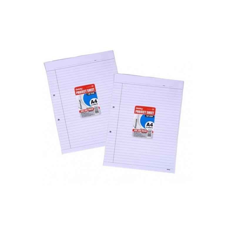 Oddy Project Sheet Designer A4 Size One Side Ruled Punched, PSD-A420-1R (Pack of 50)