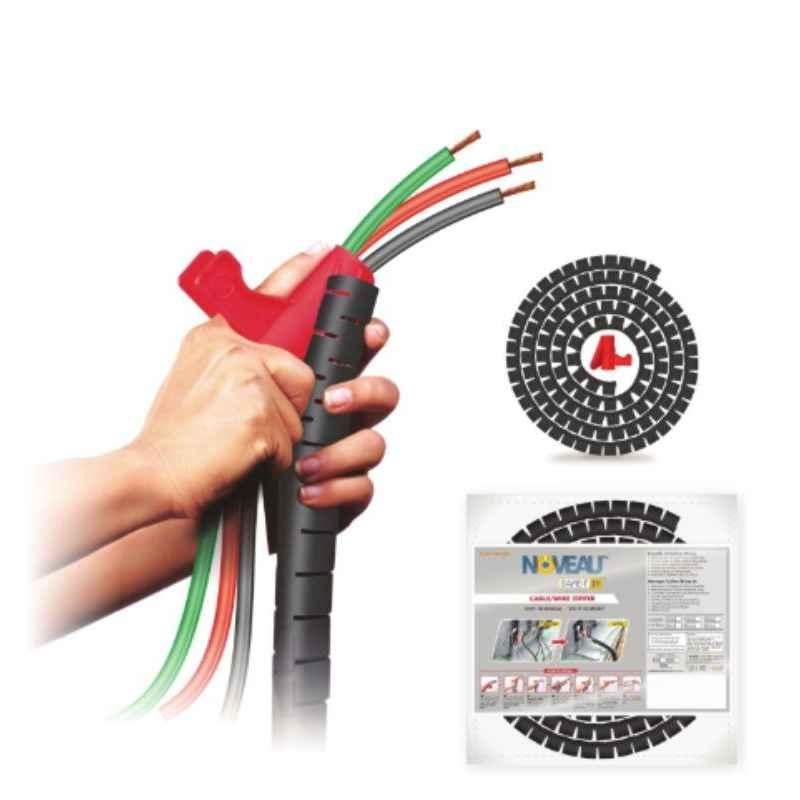 Noveau Safe-T-1ST 16mm 1.5mm Virgin HDPE Black Cable Zipper, NSFZ16BK0105 (Pack of 2)