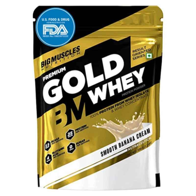 Big Muscles 2kg Smooth Banana Cream Premium Gold Whey Protein