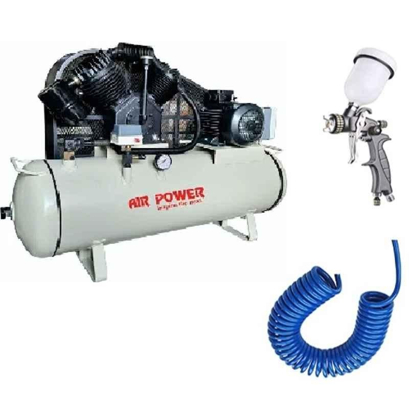 Air Power 1HP 6L Oil Free Air Compressor with Painter Spray Gun, PU Pipe & Fittings Set, AC6L-PF020.8