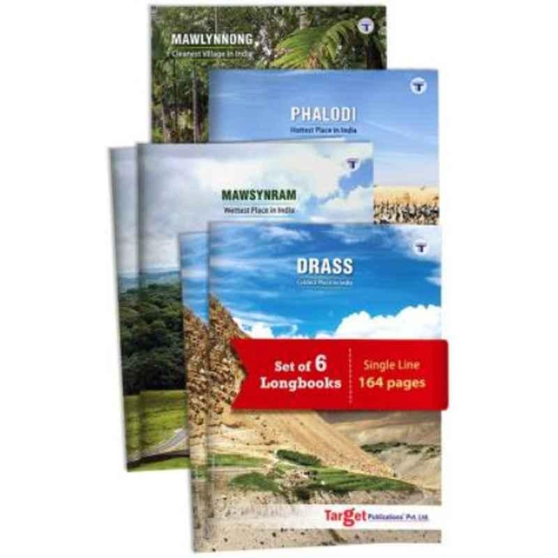 Target Publications Regular 164 Pages Multicolour Ruled Long Notebook (Pack of 6)