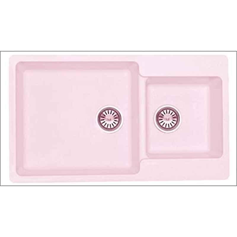 Uken Heavy Duty Quartz Kitchen Sink (34X20) With Accessories(34/20-Qu-Gr-Ds-1) White