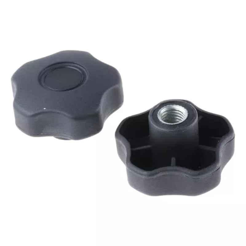 RS Pro M12 Black Multiple Lobes Clamping Knob, 7027614