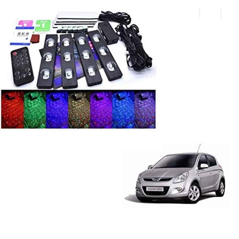 Kozdiko 4 Pcs 7 Colour Seat Bottom Car Star Light Kit with Remote Control For Hyundai Old i20 (2008-2014)