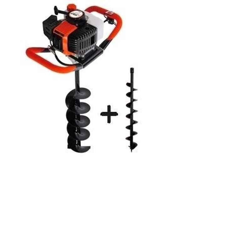 Mecstroke 52CC 2kW 2 Stroke Heavy Duty Petrol Operated Earth Auger with 4 inch & 6 inch Drill Bit, SM110NR