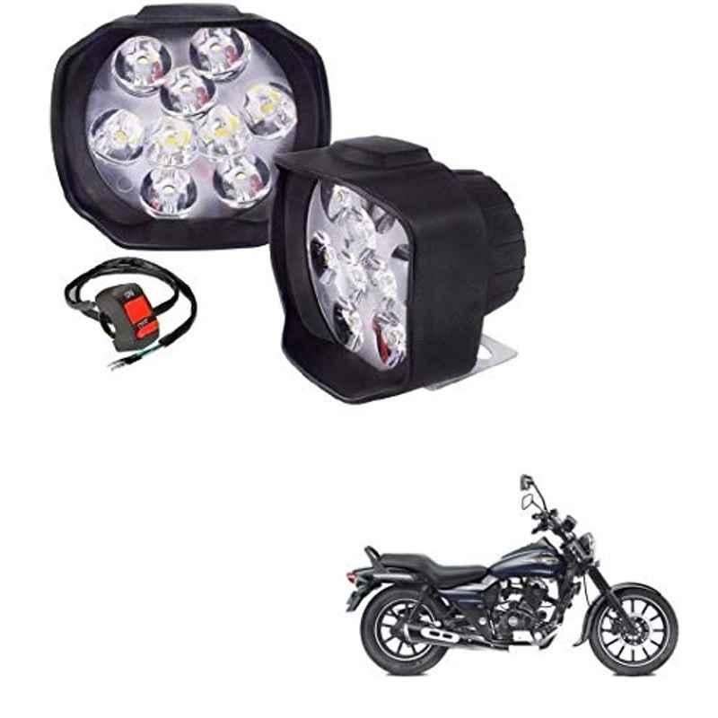 Kozdiko 2 Pcs Sheen 15W 9 LED 6000k Transformer Bumble Bee Style LED Fog Light Set for Bajaj Aveenger 150, koz_81339