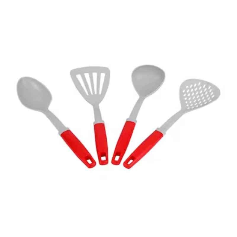 Omega 4 Pcs Nylon Red & Grey Kitchen Tool Set