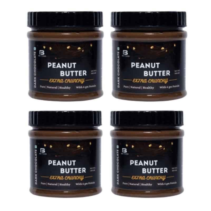 Beyond Fitness 4 Pcs 300g Dark Chocolate Extra Crunchy Peanut Butter Set with 6g Protein