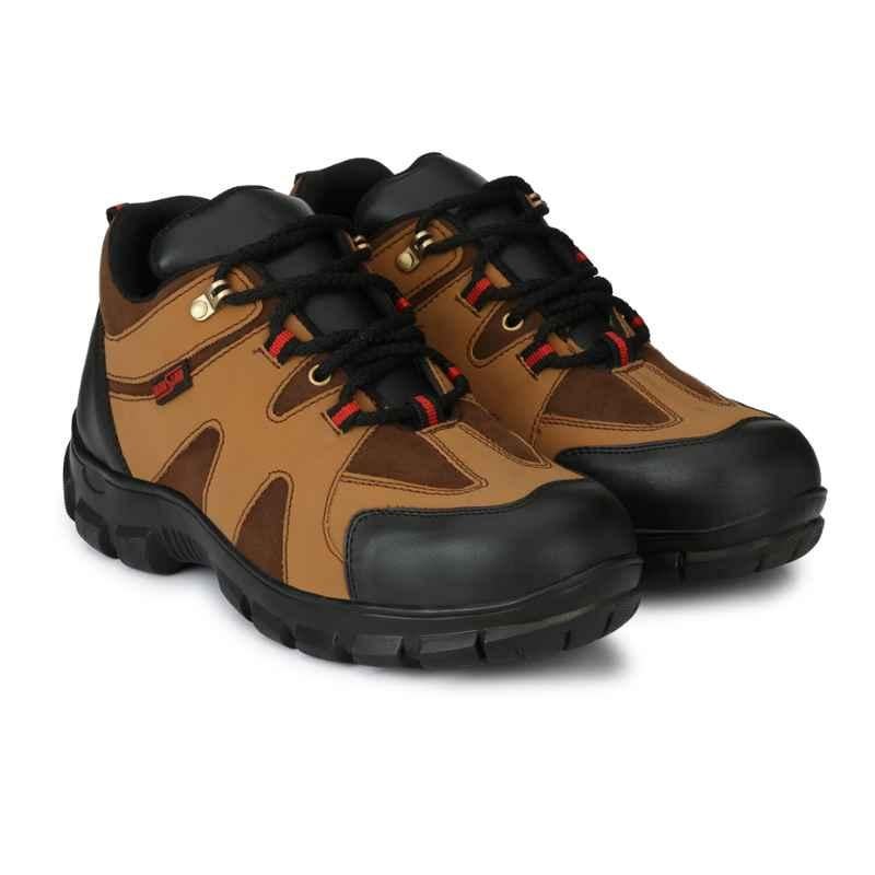 Manslam MLM21 Tan Steel Toe Work Safety Shoes, Size: 10