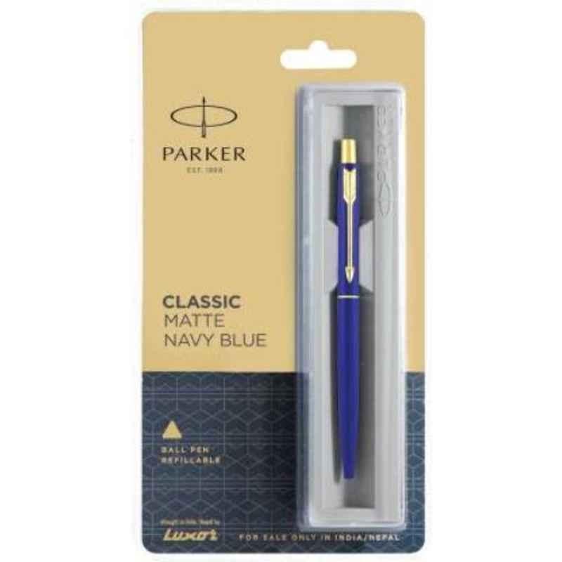 Parker Blue Ink Classic Matt Navy Blue GT Ball Pen