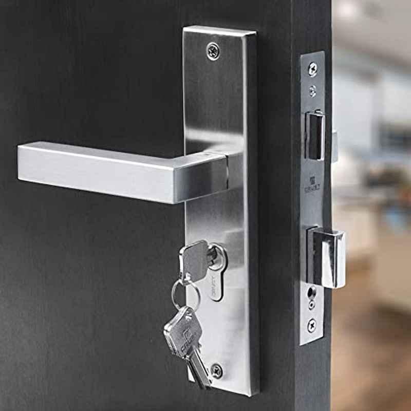 Voltizi Flip 8 inch Stainless Steel Cylindrical Plate Both Side Key Mortise Door Lock Handle Set with 3 Computer Keys
