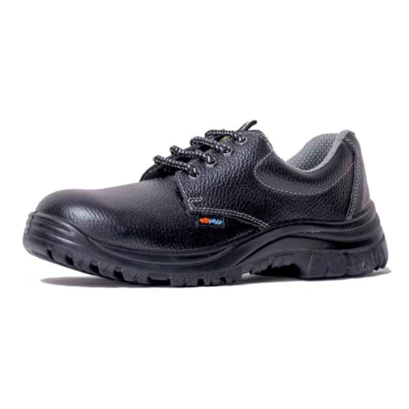 High Lite HL-802 Leather Steel Toe Black Industrial Work Safety Shoes, Size: 11