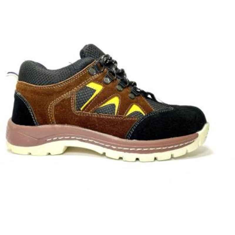 Adzon Leather Brown Steel Toe Safety Shoes, 2276, Size: 9