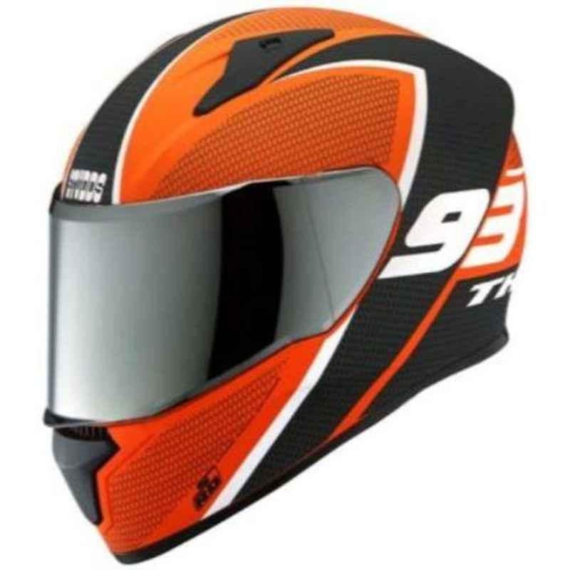 Studds Thunder D3 Matt Red N6 White Motorsports Helmet, Size (L, 580 mm)