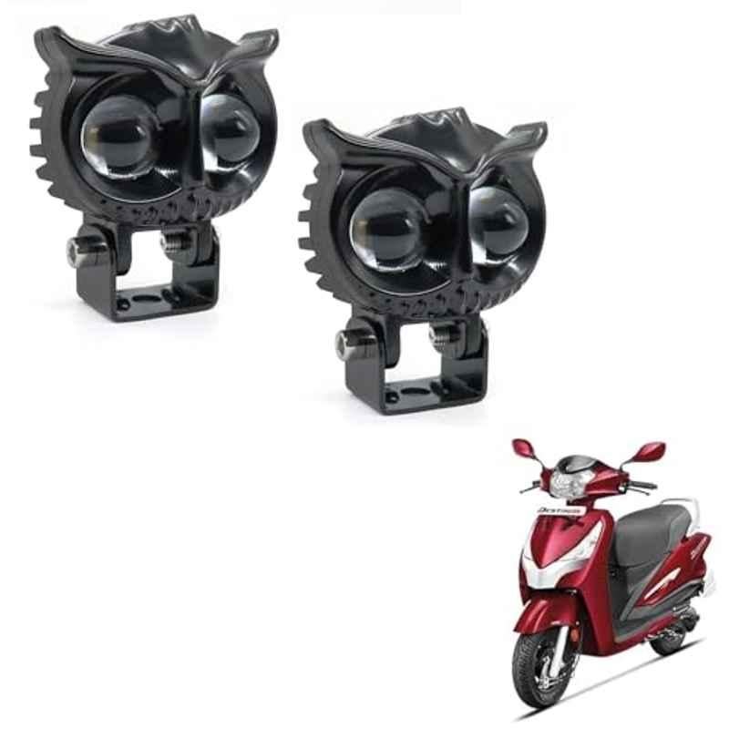 Kozdiko 2 Pcs Yellow & White Owl Eye Shape LED Amber Fog Light Set for Hero Destini 125