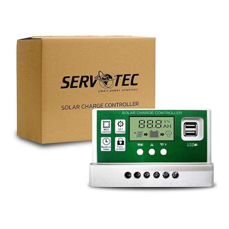 Servotech 10A 12V & 24V Solar Charge Controller with LCD Display