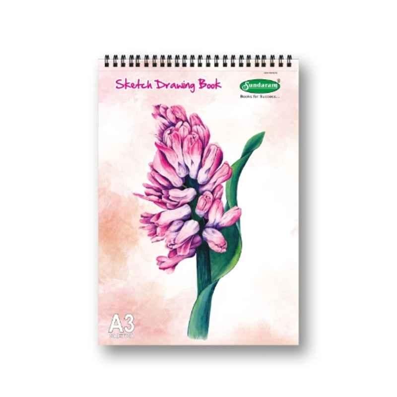 Sundaram 56 Pages 29x42cm Top Spiral Bound A3 Sketch Drawing Book for Artists, D-16 (Pack of 24)