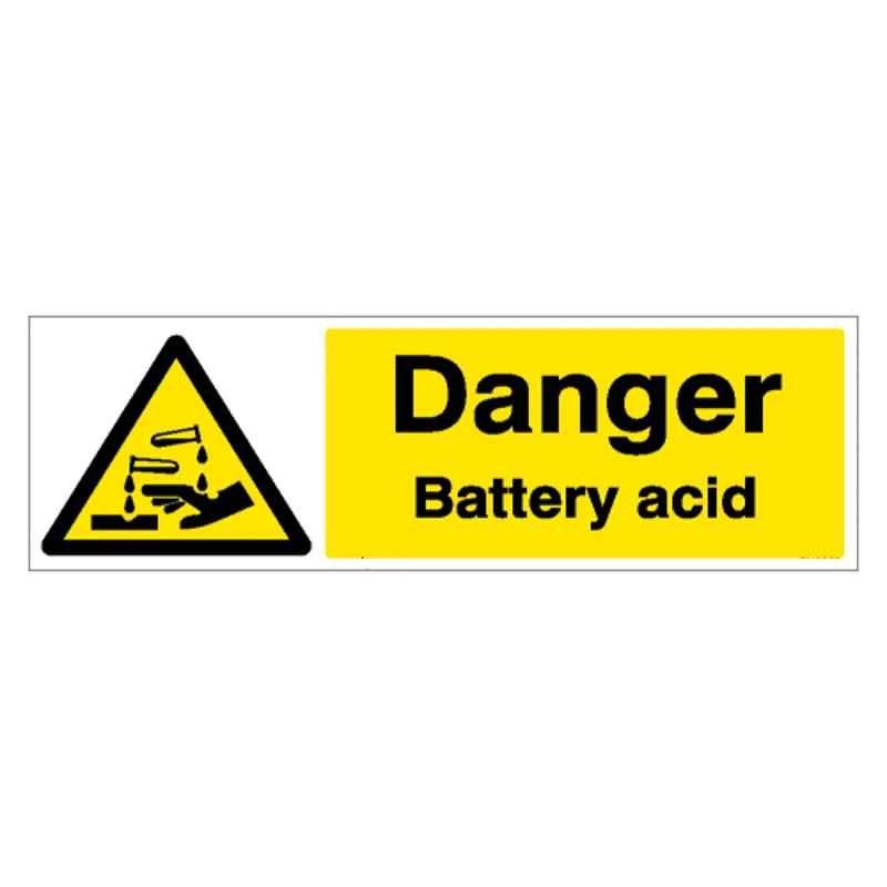SUNSIGNS 450x150mm Vinyl & Acrylic Sandwich Danger Battery Acid Signage, SN0093VNLM1HPIDAL