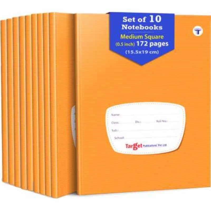 Target Publications Jumbo 172 Pages Brown Ruled xxlarge Square Notebook (Pack of 10)