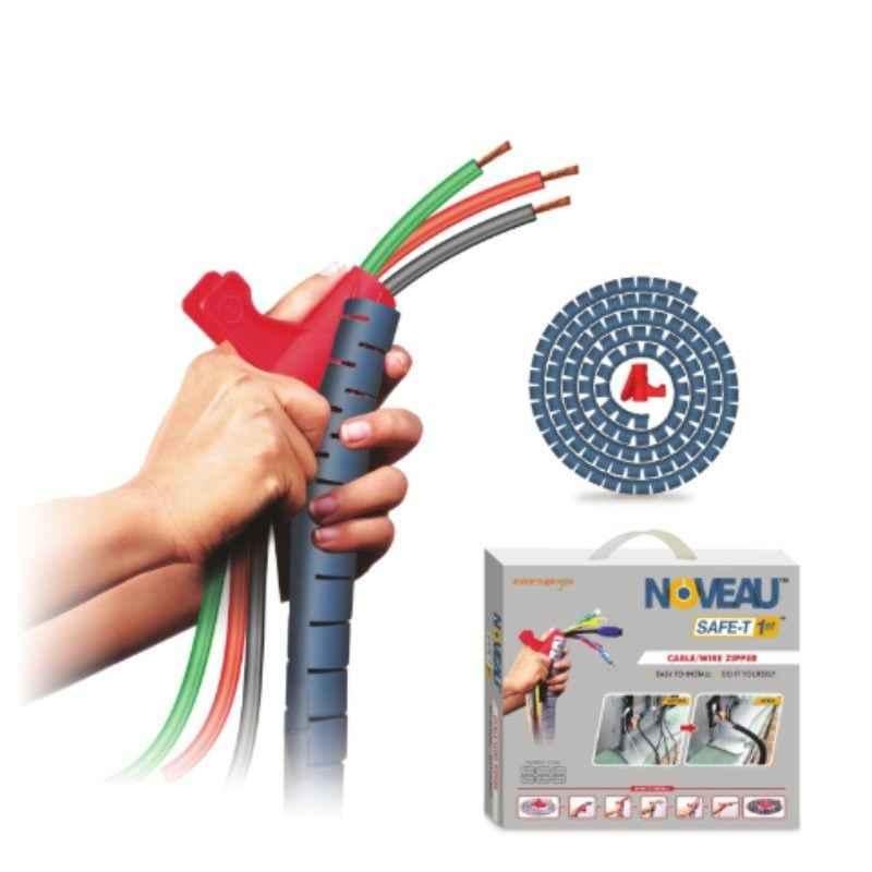 Noveau Safe-T-1ST 16mm 1.5mm Virgin HDPE Metallic Blue Cable Zipper with Colour Box, NSFZ16MU1105 (Pack of 2)