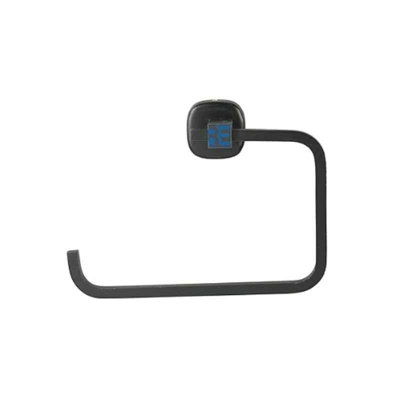 Riya Stainless Steel J4 Black Towel Ring Jet (Pack of 2)