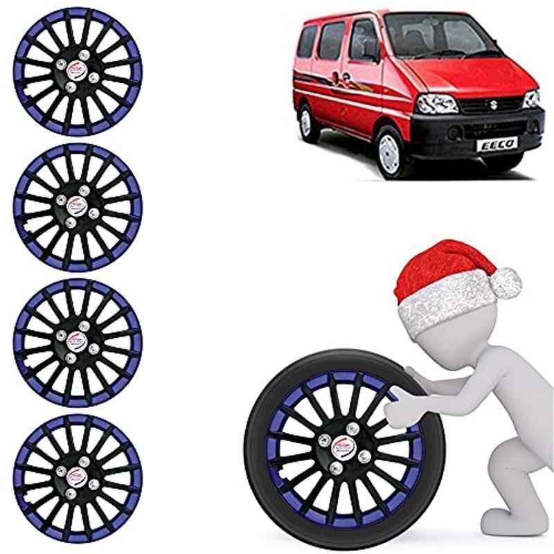 Auto Pearl 4 Pcs 13 inch ABS Black & Blue Wheel Cover Set for Maruti Suzuki Eeco