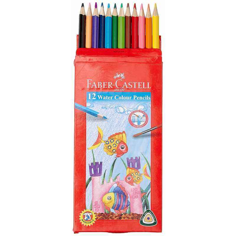 Faber-Castell Water Color Pencils with Paint Brush, 115512 (Pack of 12)