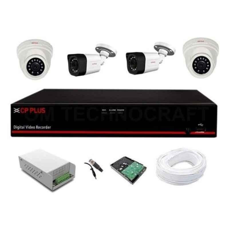 CP Plus Astra 2.4MP 2 Pcs Dome & 2 Pcs Bullet Camera with 8 Channel DVR & MBro BNC, DC Kit