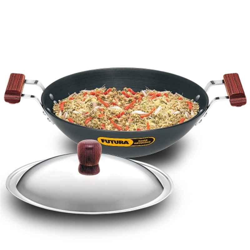 Hawkins Futura 3.75L 30cm Hard Anodised Flat Bottom Deep Fry Pan with Lid, AD 375S