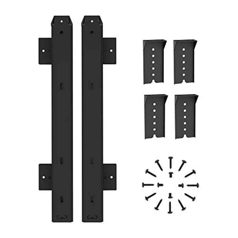 Implemental 2 Pcs 14 inch Metal Black Ball Bearing Drawer Slide Rails Set with Adjustable Height