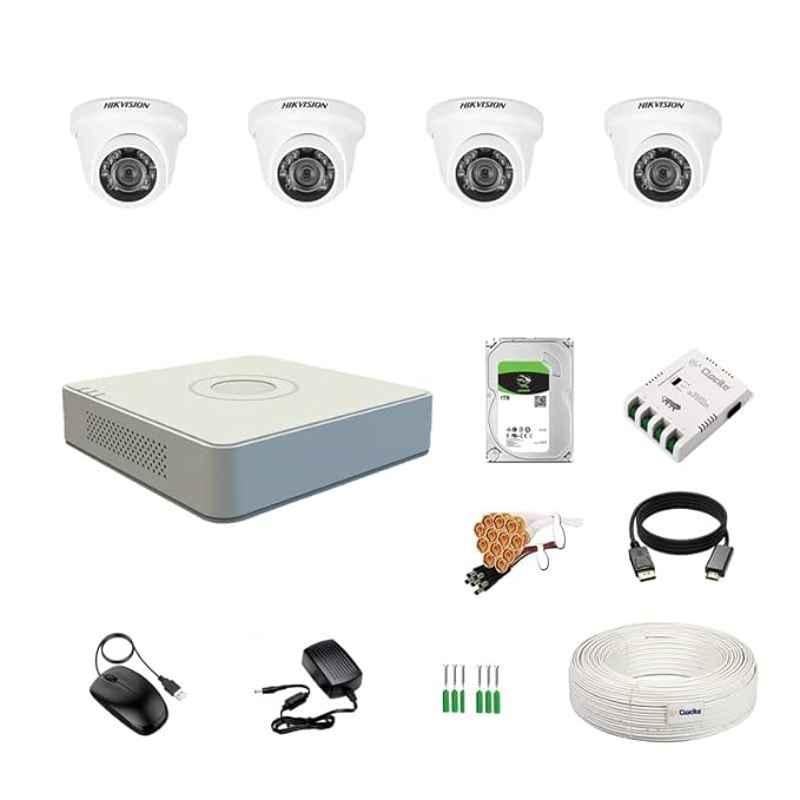 Hikvision 2MP 1TB HDD 4 Channel DVR Day & Night CCTV Camera Kit with 4 Pcs Dome Camera