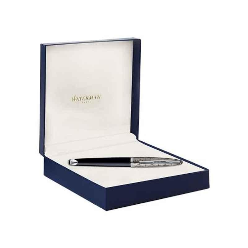 Waterman Black Ink Carene Contemporary Black & Gun Metal  ST Fountain Pen