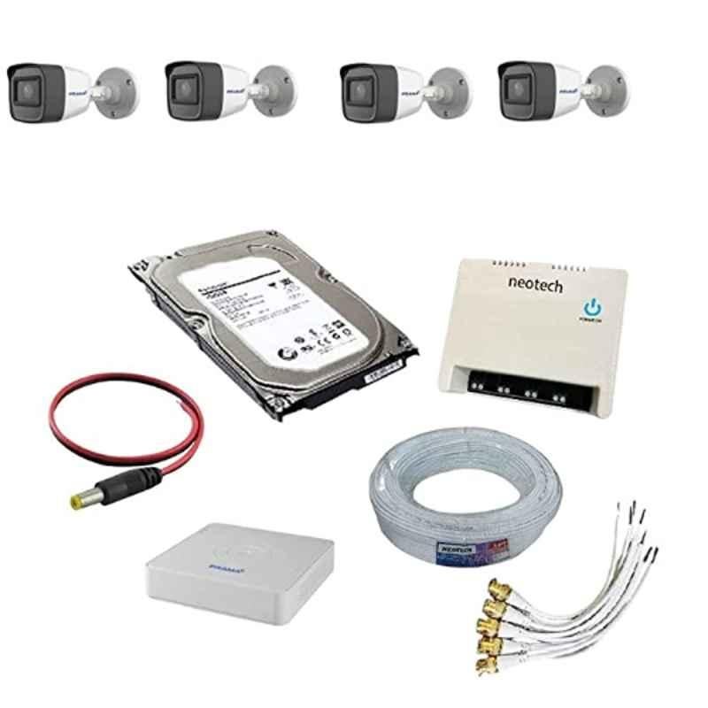 Prama 5MP 4 Pcs Bullet CCTV Camera with 4 Channel DVR, 1TB Hard Disk & 70 m Wire Kit